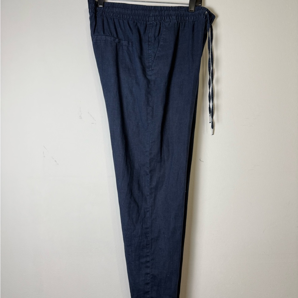 H&M 100% linen Dark Blue Joggers pants with Elastic Waistband